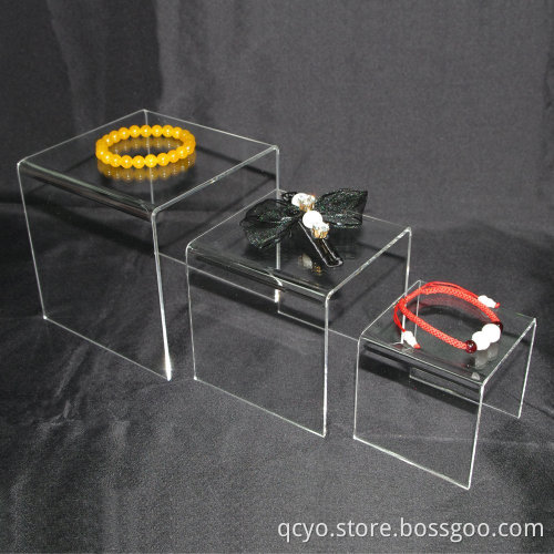 Clear Acrylic Riser Set of 3 (3-Inch, 4-Inch, 5-Inch) display stand